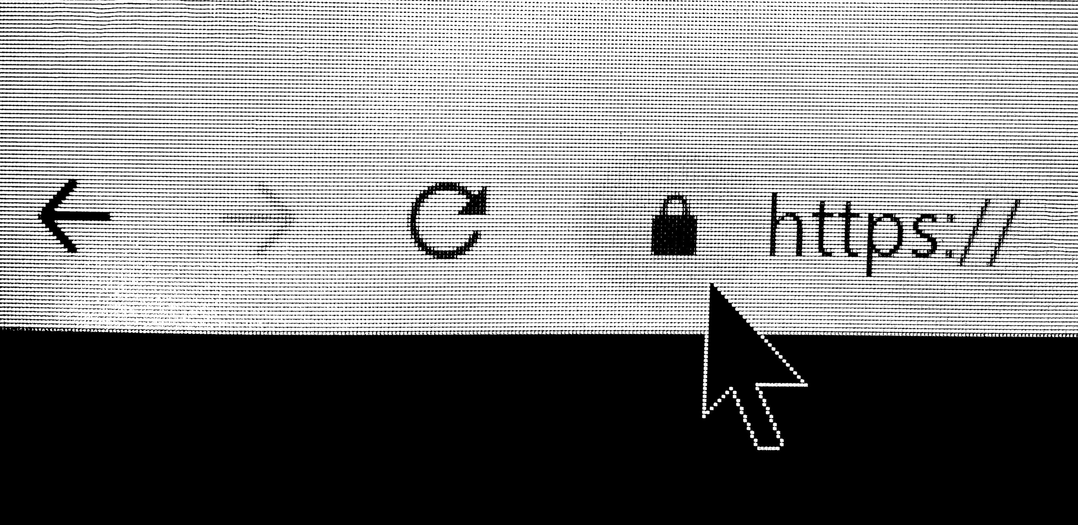 A close up of a cursor clicking on a padlock, in a URL bar showing the refresh button