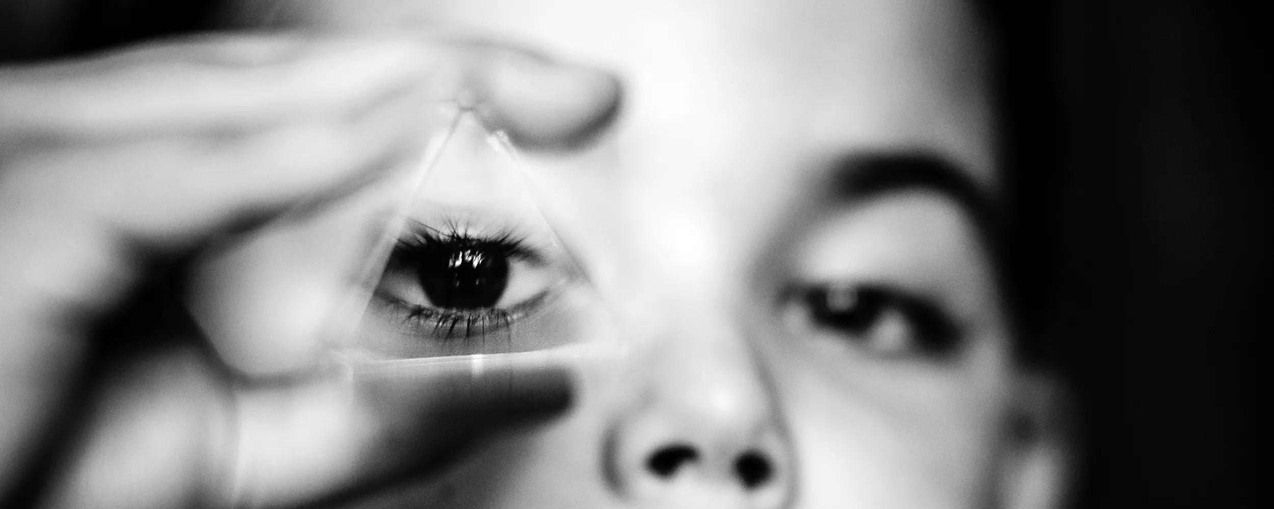 Boy with glass prism