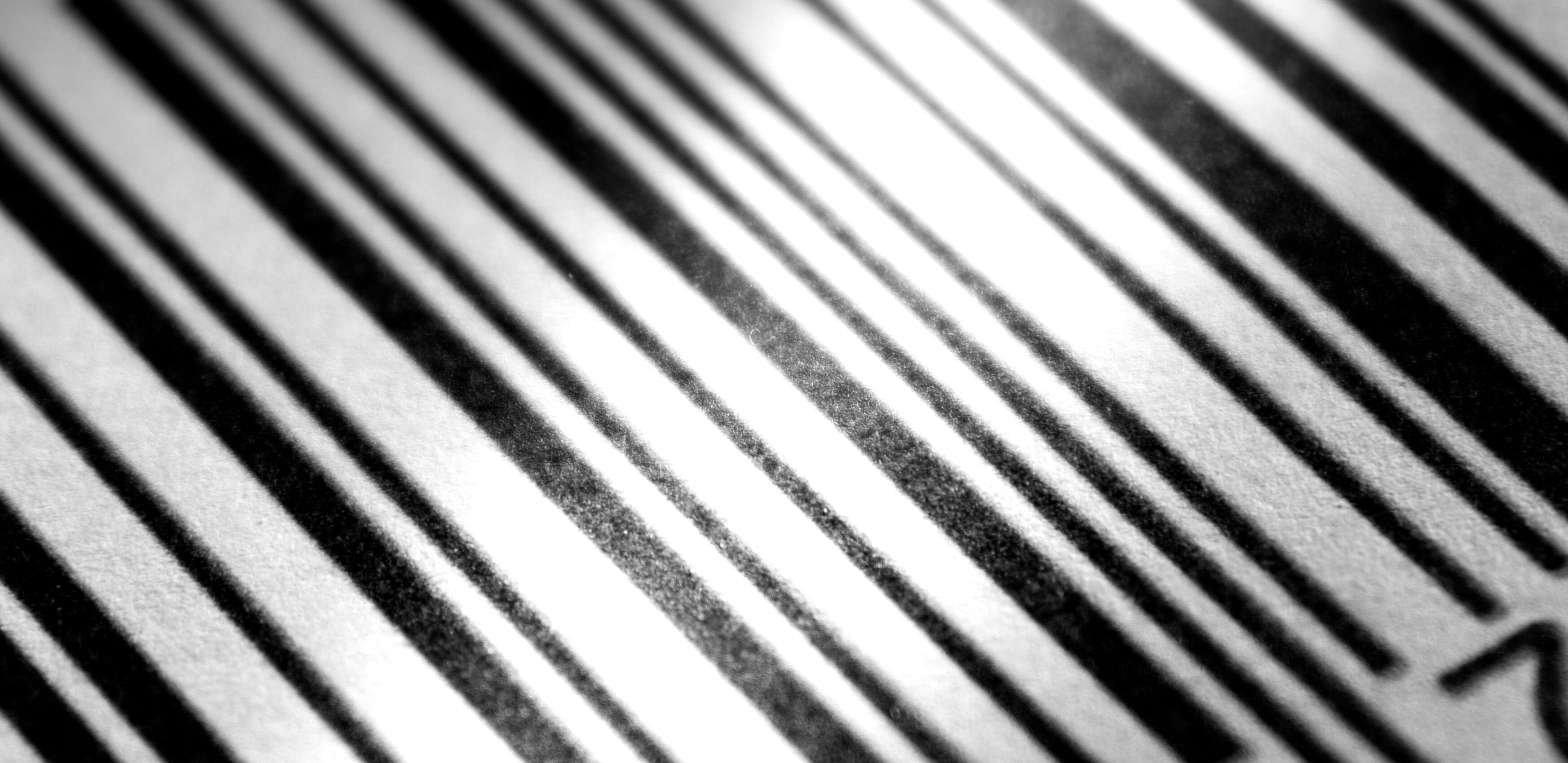 A macro close up shot of a barcode