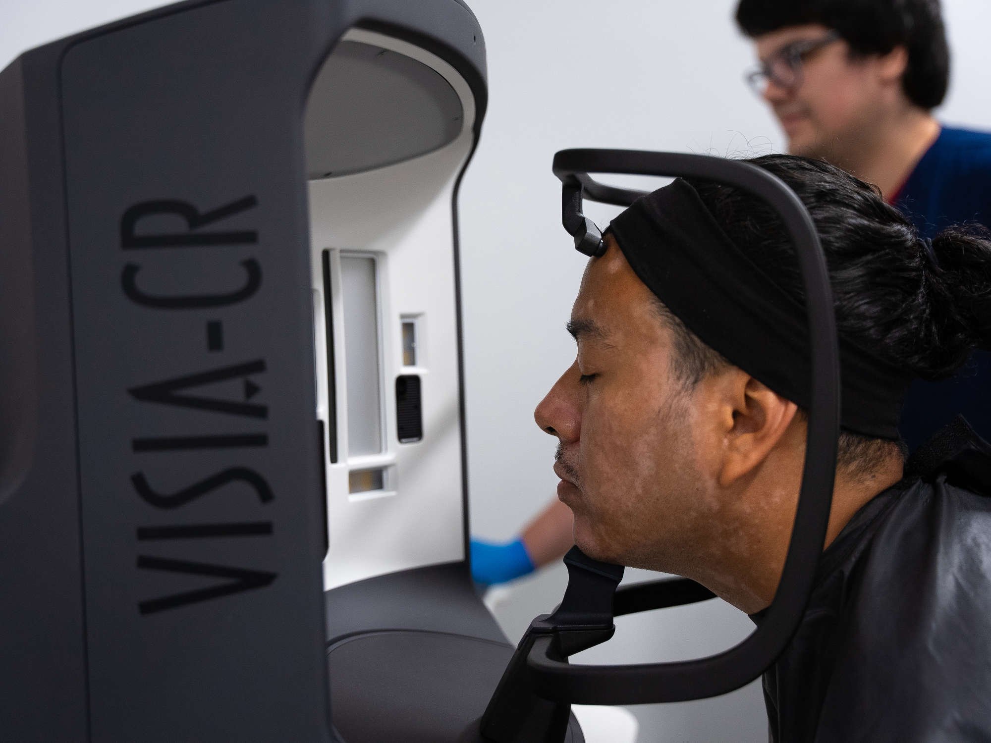 Clinical testing panelist undergoing analysis for clinical research