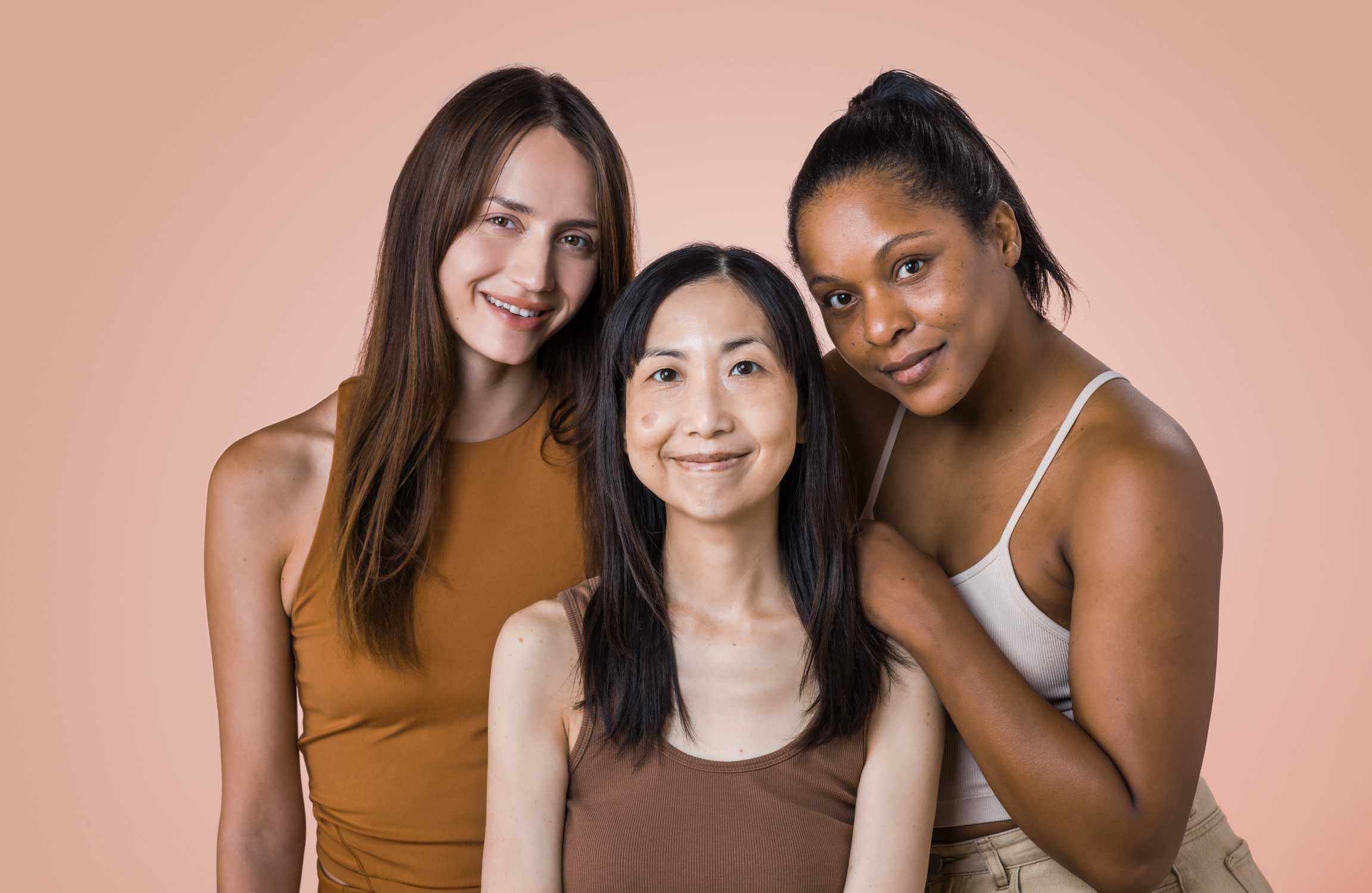 Group of three clinical testing panelists smiling