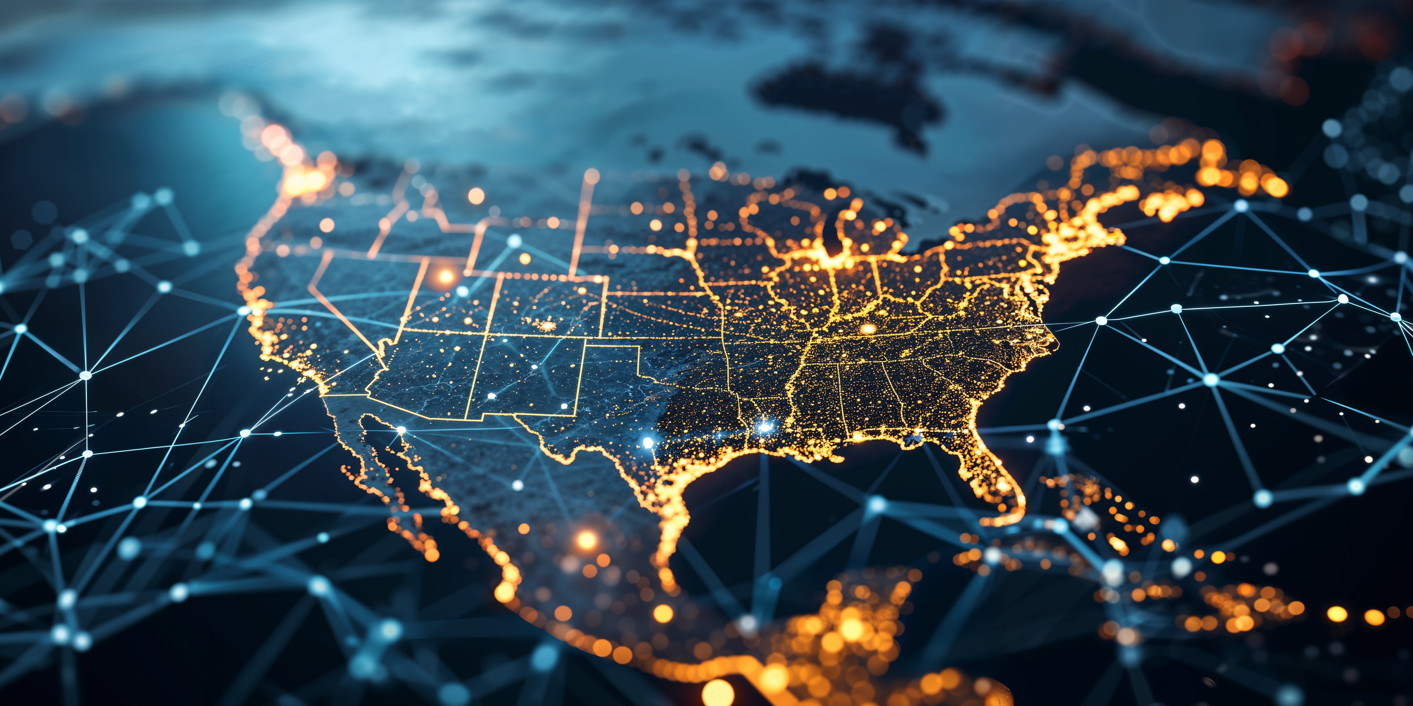 lit up map of the usa