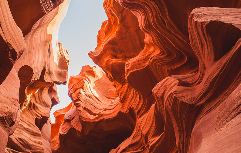 The image shows the brightly colored walls of a canyon.