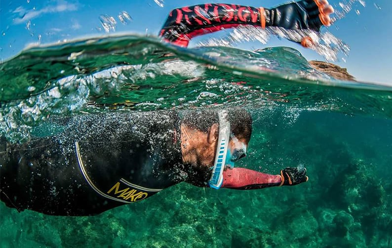 Rémi Camus on one of his epic swims to raise awareness of the global need for clean water.