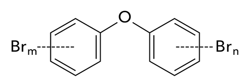 Molecular structure of PBDEs