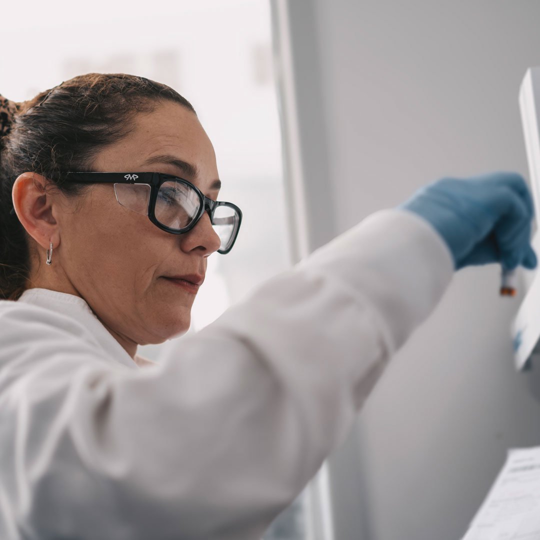 Lab technician analysing PFAS sample