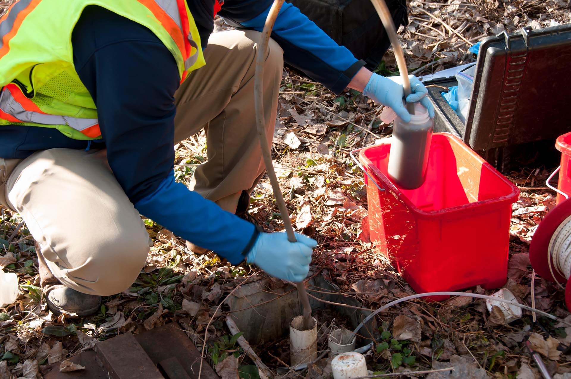 Figure 3. Collection of disturbed groundwater sample