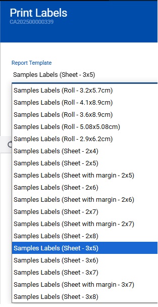 Figure 3. Label Printing Formats