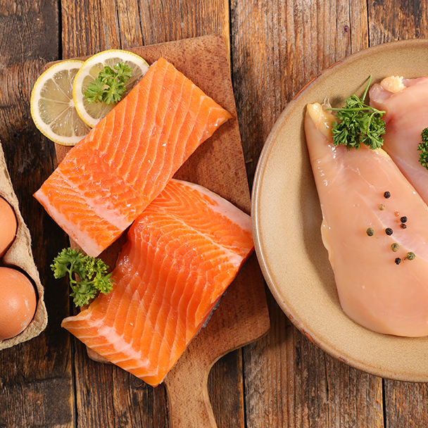 image of protein rich food including salmon