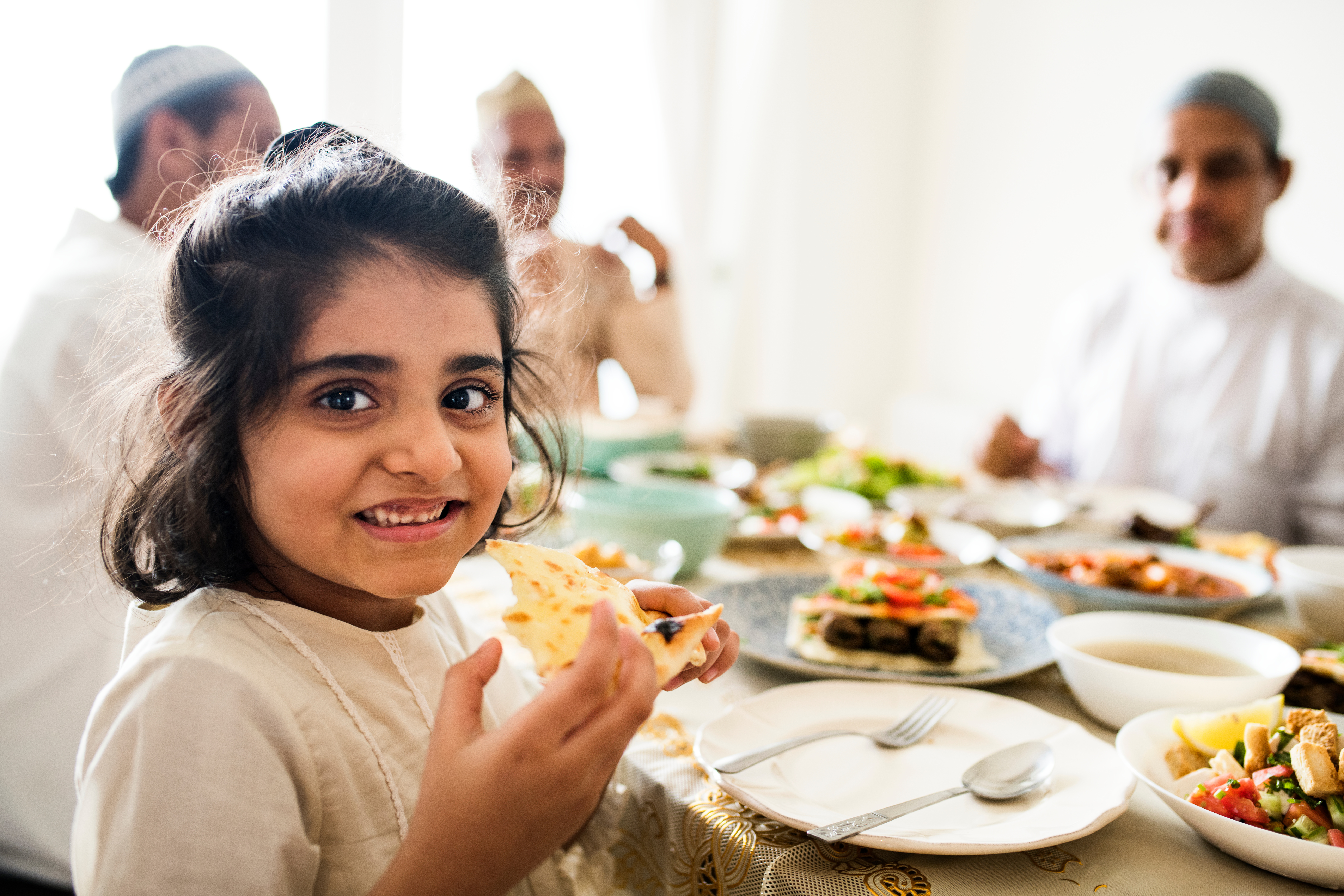 girl with halal food