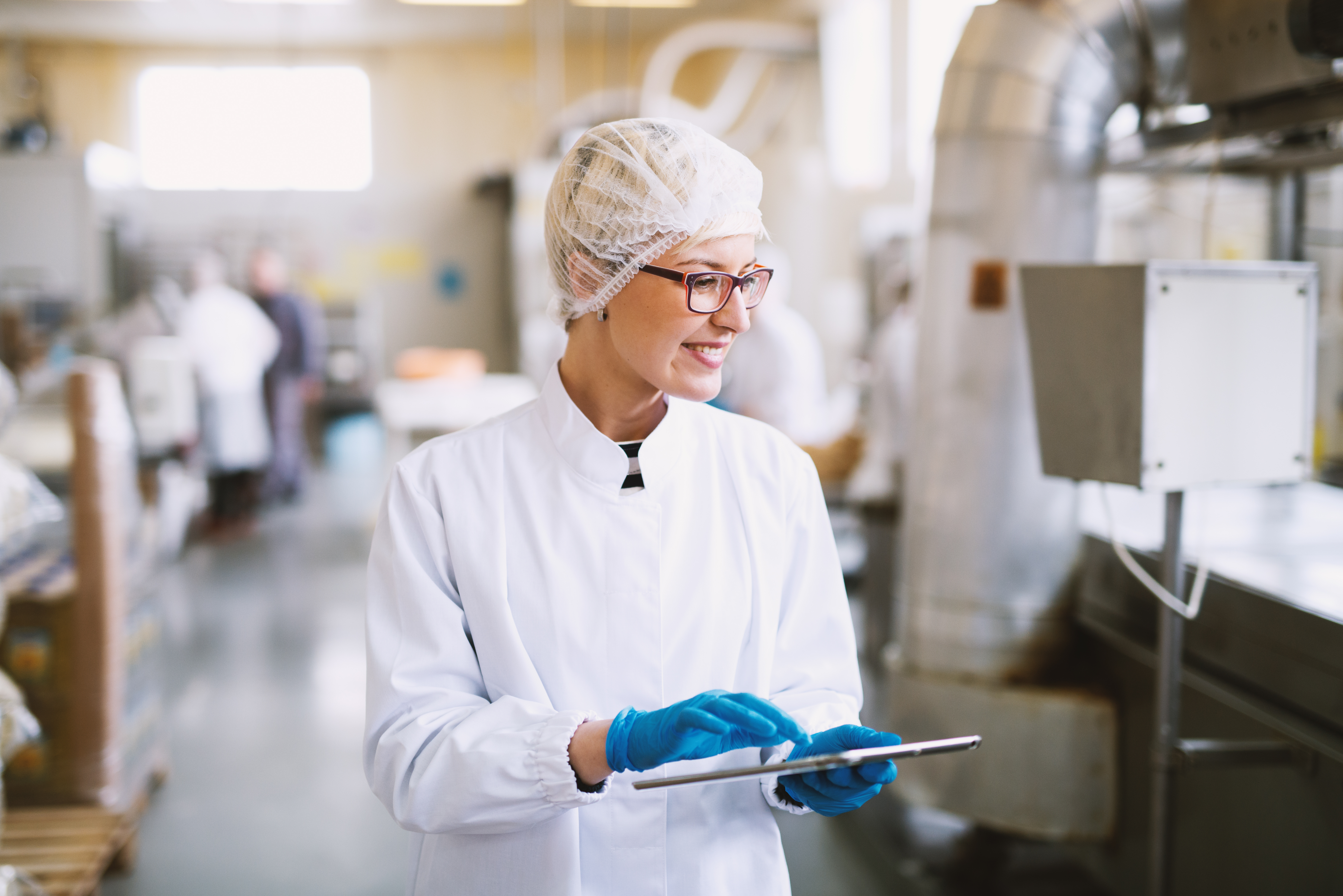 woman checking food quality