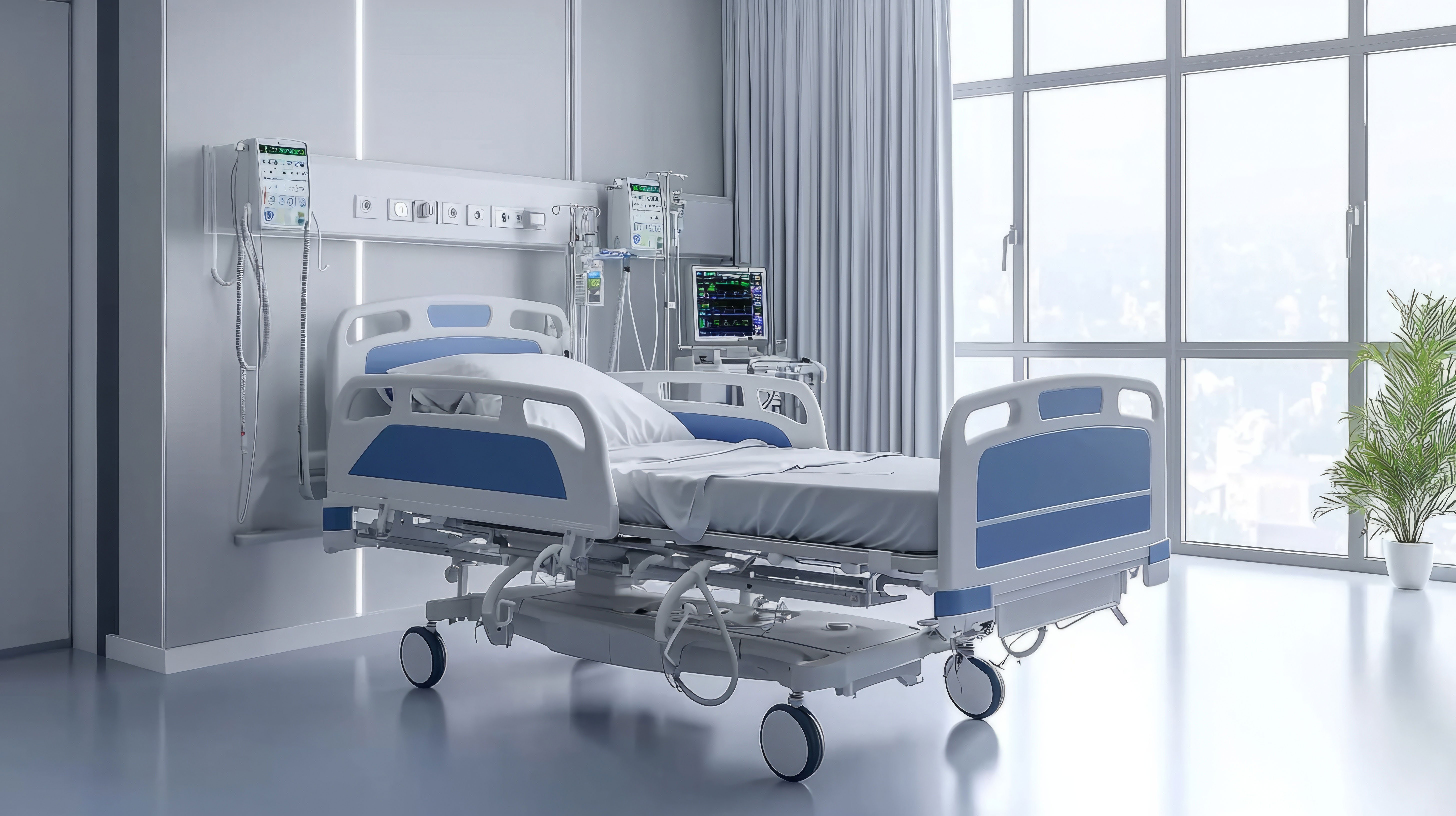 Patient room with white interior for clinical trials