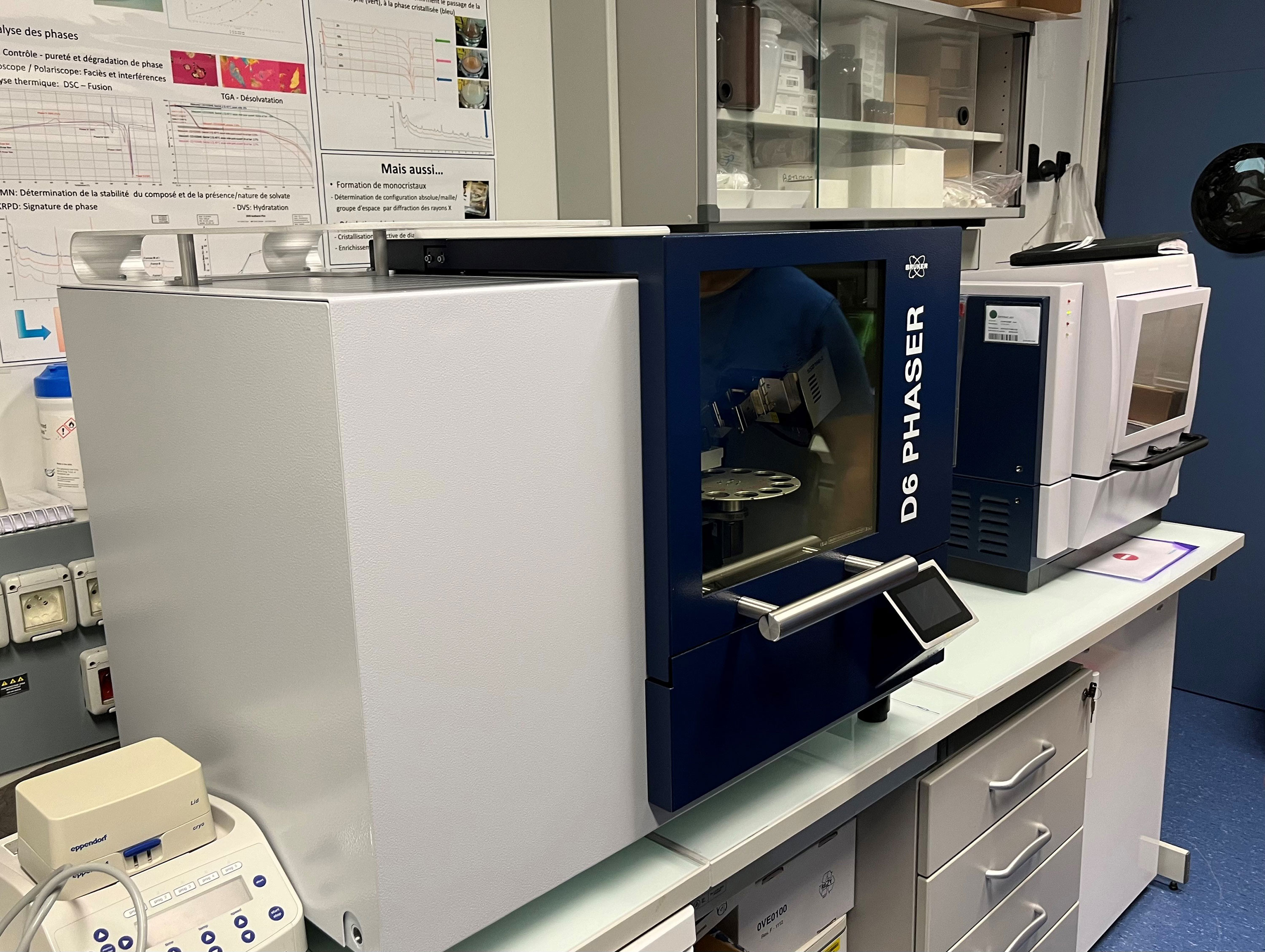 XRPD D6 phaser apparatus in the lab on a bench