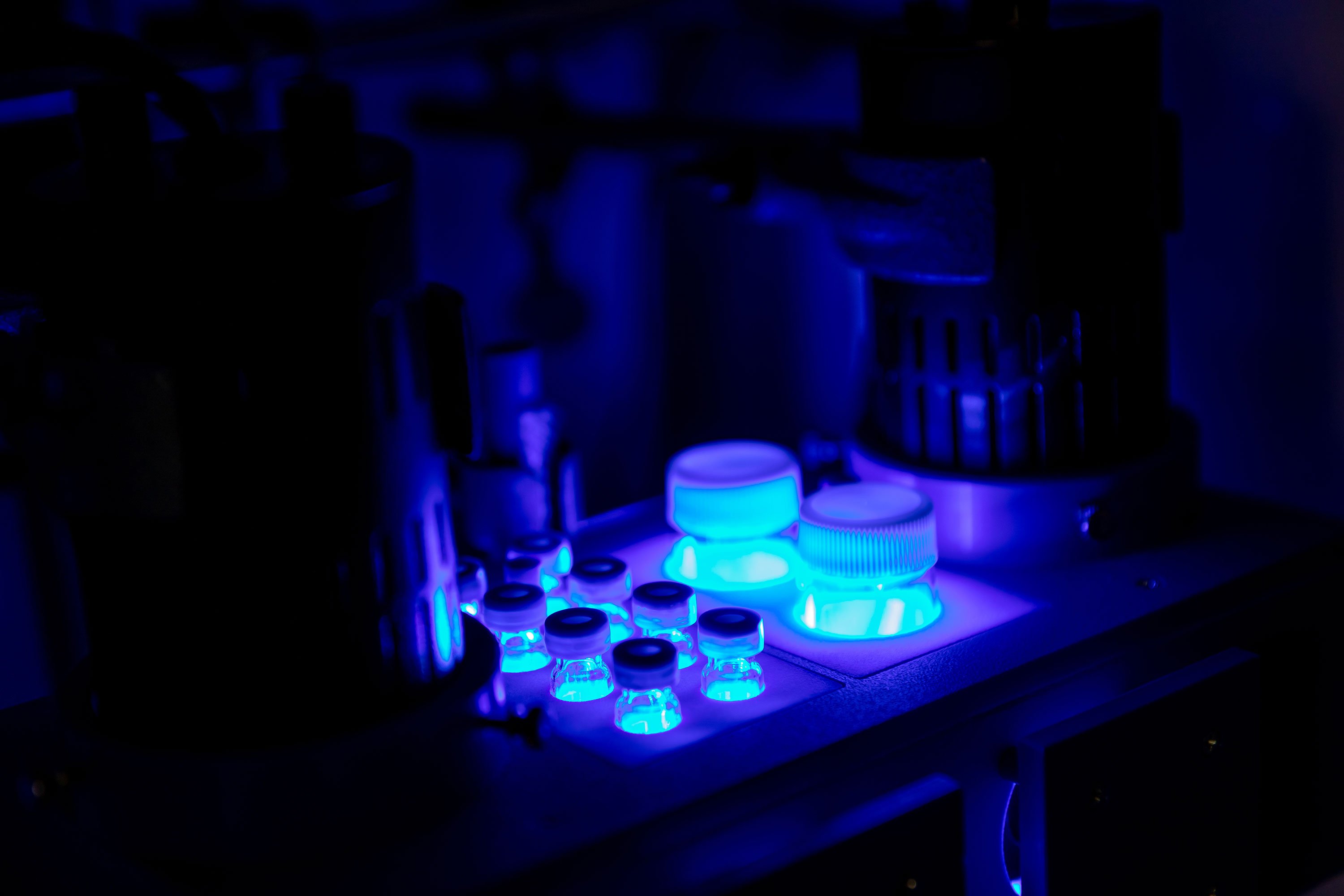 Reaction under visible light LED irradiation