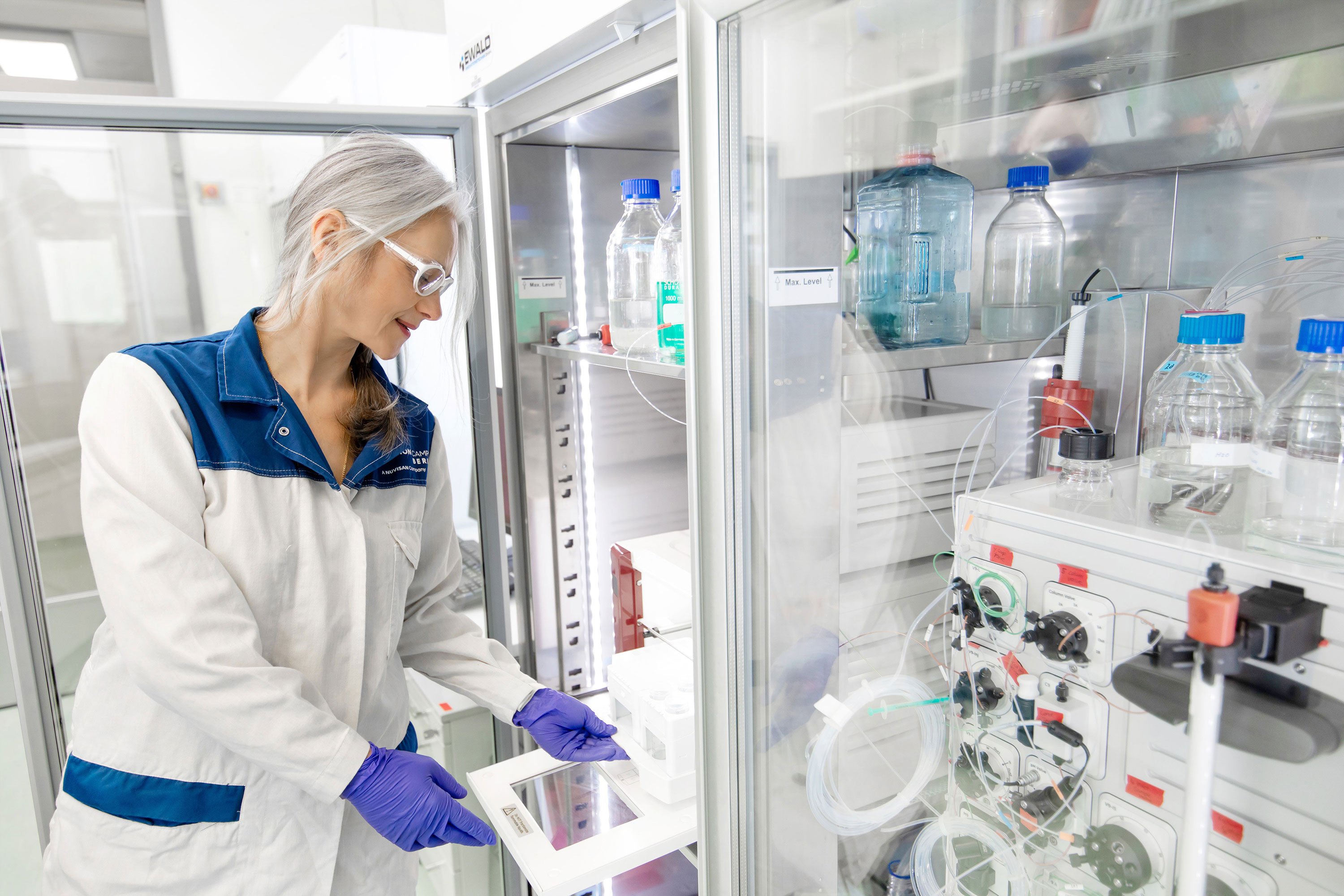 Lab technician preforming protein purification 