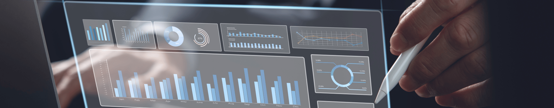 computer screen showing bar charts