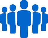 ground of stick figures representing consumers