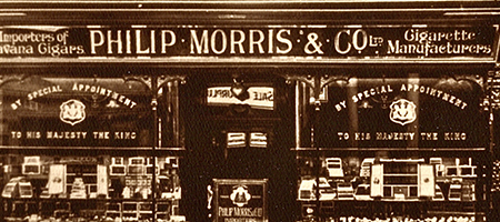 vintage photo of philip morris shop on london's bond street