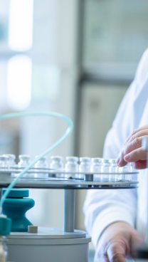 A man with lab equipment