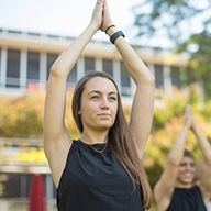 Woman stretching