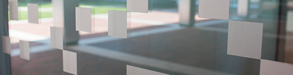 Glass door with Altria mosiac