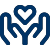 Icon of hands holding heart
