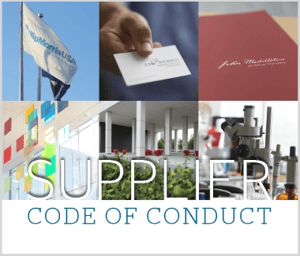 Cover of the Supplier Code of Conduct book with the top half of the book made up of two rows of three images and the book title across the middle and the Altria logo and names of the operating companies across the bottom