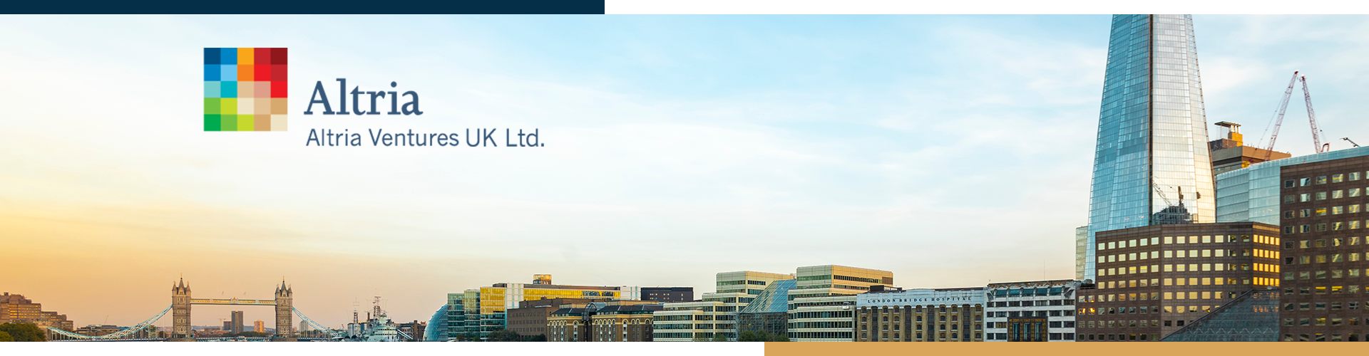 skyline view of London, England showing Tower Bridge and The Shard