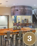 break area with table and chairs