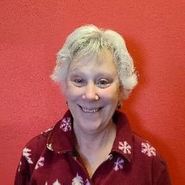 a woman smiling