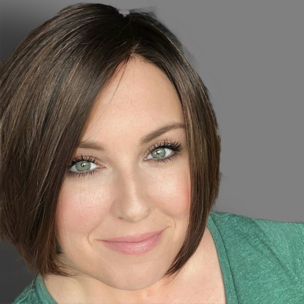a woman with brown hair