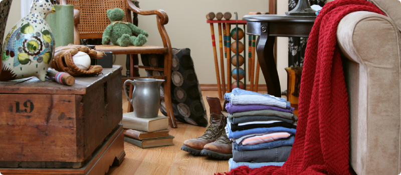 a room with belongings in it