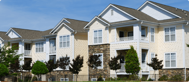 A row of new condos.