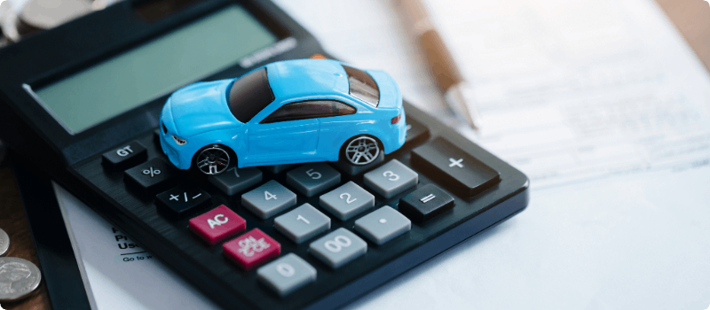 Toy car on a calculator.