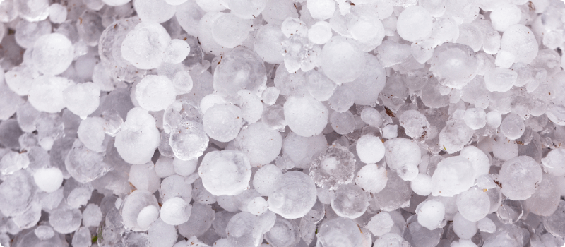 Hail on the ground.