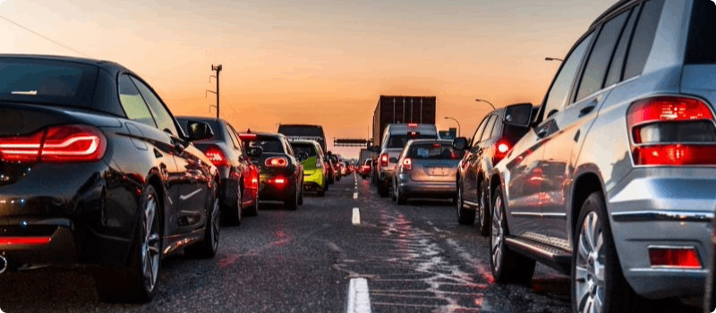 Early evening traffic. 