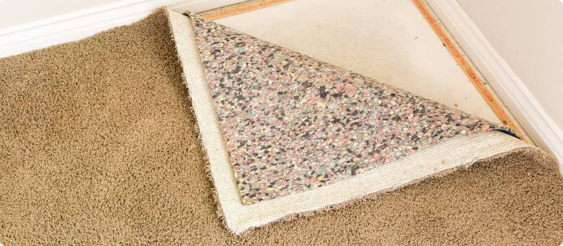 a corner of lifted carpet