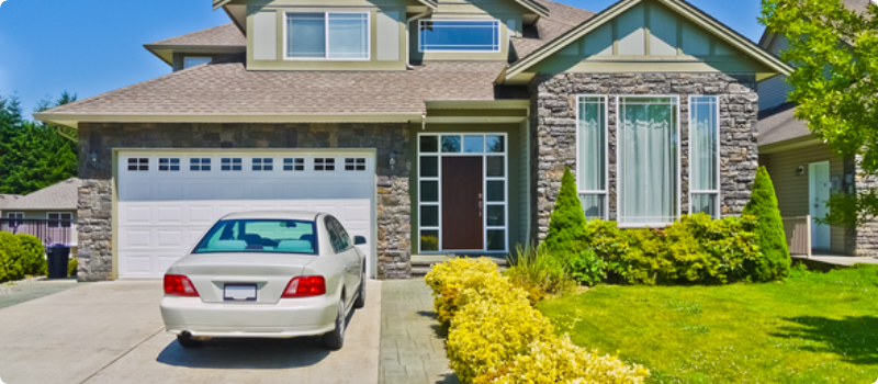 a car parked in a driveway