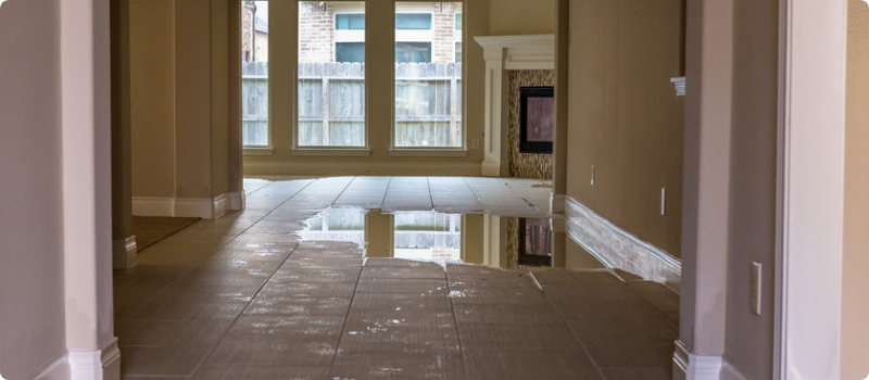 a flooded hallway