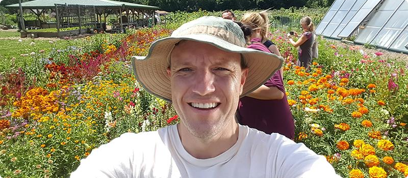 Josh Feyen in his garden