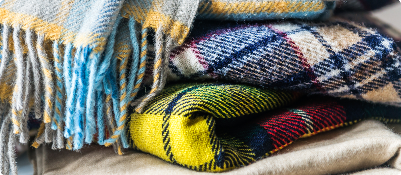 a stack of blankets