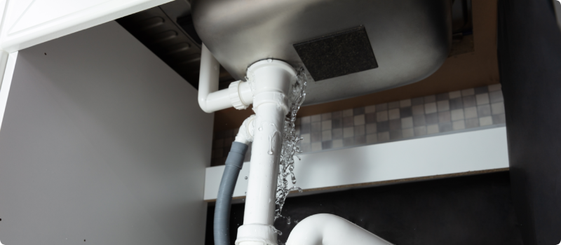 Water leaking from a sink