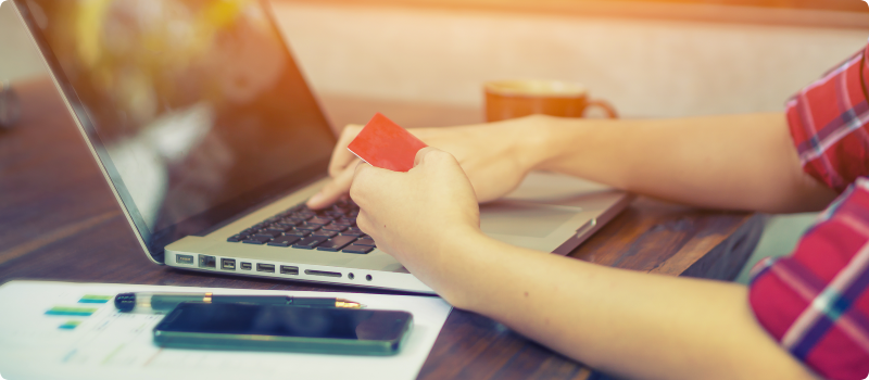 Payment for a transaction online using a credit card