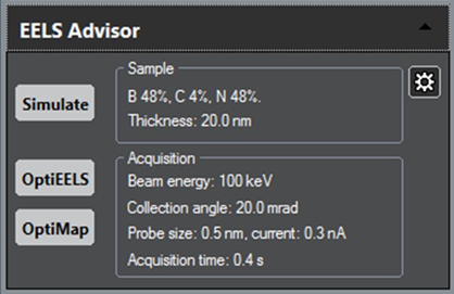 EELS Advisor parameters