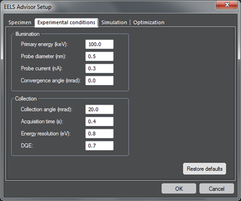 EELS Advisor Simulate Tool