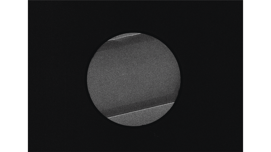 Dose rate measurement setup with a SA aperture on the K3 camera. Here the total dose rate is 196,000 e-/s.