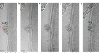 Atomic scale observation of oxygen delivery during catalyzed oxidation of carbon nanotubes