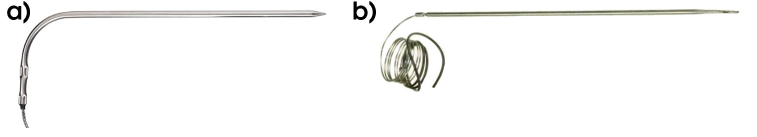 a) A food thermometer and b) an oven thermostat sensor.