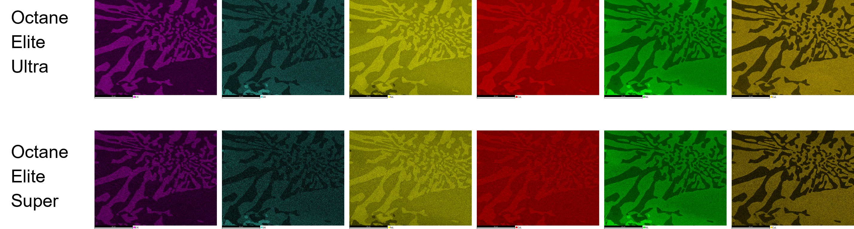 Element maps of elements under 3 kV.