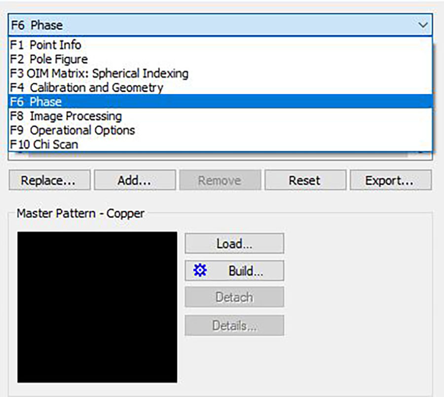 The Phase option pulldown list.